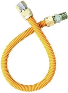 Ez-fluid Plumbing Products 641945118568 24 Inch Stainless Steel Corrugated Yellow Epoxy Coated 1/2 Mip X Fip
