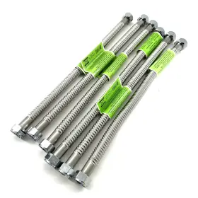 H-3402 Falcon Lot Of 6 Stainless Steel Water Flex Connectors 18 Inch