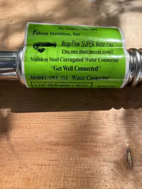 Swc-114 Falcon Stainless Mega Flow Super Water 1 1/4 Inch D X 18 Fipx Nuts