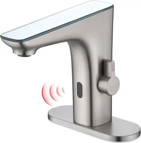 Fe121012np Fixturedisplays Ruvida Touchless Bathroom Sink Faucets Infrared Sensing Brushed Nickel