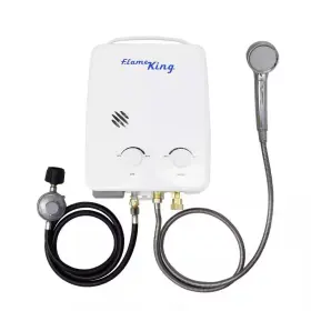 Flame King 313110687659 Portable Tankless Water Heater Propane 5l 1.32gpm At 34 000 Btu Instant Shower