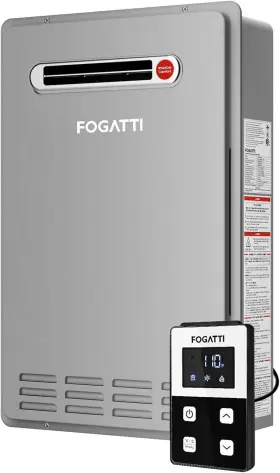Fdg-cf145sw-lp-ra Fogatti Propane Tankless Water Heater Outdoor Installation Up To 5.1 Gpm Gray