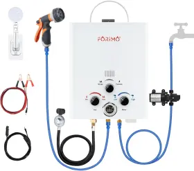 Forimo 717661434296 Tankless Water Heater Propane 2.11gpm 8l Outdoor Portable With 2 Gp