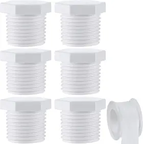 Frienda-6733 Frienda 313038956998 6 Pieces Rv Hot Water Heater Drain Plug With Tape 1/2 Inch Npt White