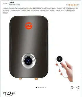 Fv09kw Fvstr Instant Electric Tankless Water Heater Msrp 149 Under Sink 220v Compact