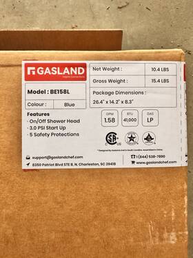Gasland Be158l 6l Portable Tankless Water Heater Propane Gas For Camping And Showering