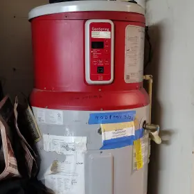 Ge6011946 Geospring Heat Pump Electric Water Heater Red Gray High Demand Storage Tank