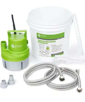203641 Green Expert Tankless Water Heater Flushing Kit Full Accessories Quick Start 1/6hp 1400 Gal