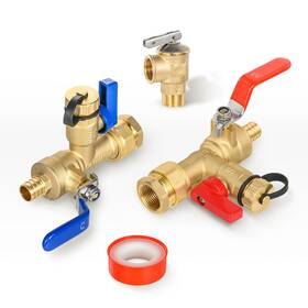 Guofis B0f6vh6742 3/4 Inch Ips Tankless Water Heater Valve Kit Pressure Relief