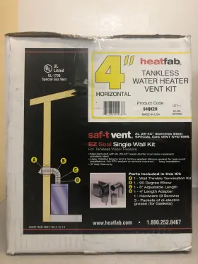94qk2h Heat Fab 4 Inch Tankless Water Heater Vent Kit