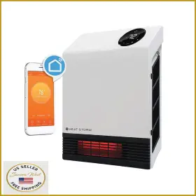 Hs-1000-wx-wifi Heat Storm B07jxrtr1j 1000w Infrared Wifi Heater - Smart Efficient
