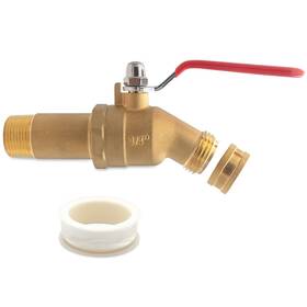 Hoeine Hoe-006a 3/4 In Mnpt Brass Drain Valve With 2 Shank And Garden Hose Adapter - Fast
