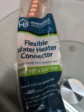 Homewerks 820633977049 3/4 Inch Fip T X D 24 Copper Water Heater Supply Line