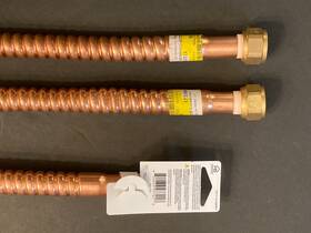 Homeworks 4400196 3 12 18 24 In Flexible Corrugated Copper Water Heater Connector 3/4 Inch Fip