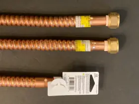 4400196 Homeworks 3 12 18 24 In Flexible Corrugated Copper Water Heater Connector 3/4 Inch Fip