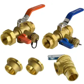 Hydro Master 692232533335 Tankless Water Heater Service Valve Kit With Pressure Relief Val
