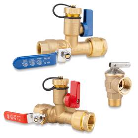 Janhemei B0fgcs8wl2 Isolator Tankless Water Heater Valve Kit With Pressure Relief 3/