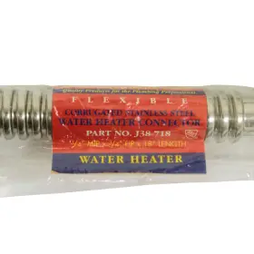 Jones Stephens Corp 717510098242 Flexible Corrugated Steel Water Heater Connector 3/4 Inch Mip X Fip 18