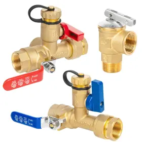 00bbf001 Juwo 3/4 Inch Ips Isolator Tankless Water Heater Service Valve Kit With Pressure