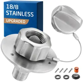 Rwi200bs20250620 Kes 18/8 Stainless Steel Rv Water Inlet With Upgraded Check Valve All Metal C