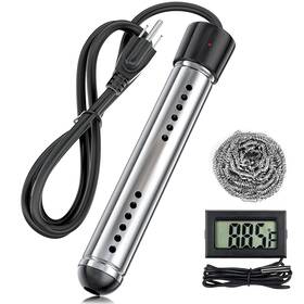 Krikle 445012492406 Portable Water Heater Electric 2000w Immersion With Lcd Thermomete
