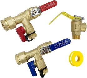 Lt Sf01 Sv04 Long Term 3/4 Inch Ips Isolator Tankless Water Heater Service Valve Kit With Pr