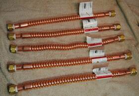 Maintenance Warehouse 403376 Lot Of 5 18 Inch Copper Flexible Water Heater Connectors 3/4 Fip X Fip. #403376
