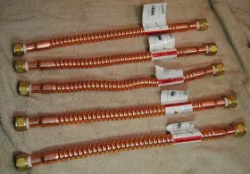 403376 Maintenance Warehouse Lot Of 5 18 Inch Copper Flexible Water Heater Connectors 3/4 Fip X Fip. #403376