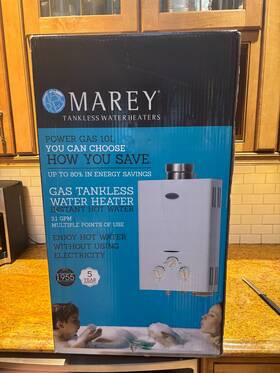 Marey Ga10lp Power 10l 3.1 Gpm Propane Gas Tankless Water Heater Liquid White