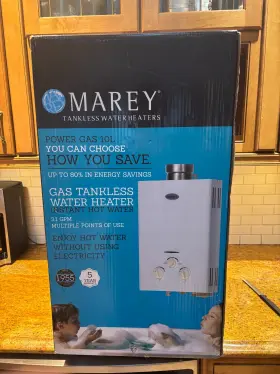 Ga10lp Marey Power 10l 3.1 Gpm Propane Gas Tankless Water Heater Liquid White
