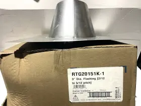 Rtg20151k-1 Metal-fab Inc Water 3 Inch Diameter Flashing 2/12 To 5/12 Pitch New