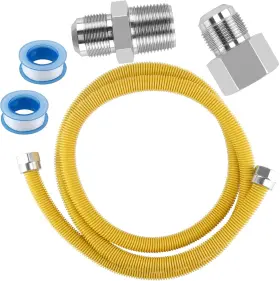 Miflus 313027168173 72 Inch Flexible Gas Line Hose Appliance With Connector 1 2 Mip 1/2 Fip Fi