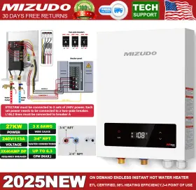 27000w Mizudo 27kw Electric Tankless Water Heater Up To 6.3gpm Instant Hot On-demand 240v 113a