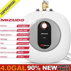 Mizudo 797422761939 4.0 Gal Electric Mini Tank Water Heater On Demand Under Sink 1440w 120v