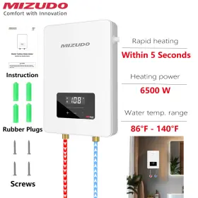 Et006a0w Mizudo 6500w Tankless Water Heater Electric 240v Led Display Instant Boiler
