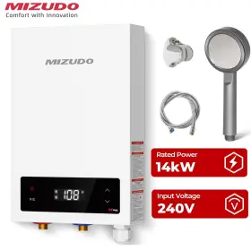 Et014a0w Mizudo 14kw Tankless Water Heater Electric 3.4 Gpm Endless Hot