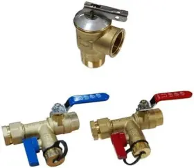 4ftftnpt Mizudo Fssvkb-1 3/4ftftnpt Tankless Water Heater Service Valve Kit With 150 Psi Pressure Relie