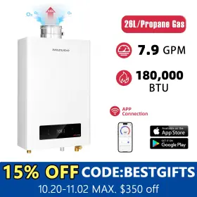 Mizudo-26lng Mizudo 180k Btu Tankless Water Heater Propane Direct Vent For Whole House Wifi Control