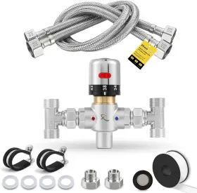 Moonshan 445012676677 Adjustable Temperature Bypass Sensor Valve Kit For Instant Hot Water Recirculati