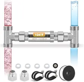 Ms-zn-10 Moonshan 304 Stainless Steel Thermostatic Crossover Valve For Hot Water Recirculating Pum