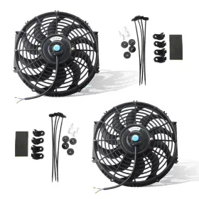 Mostplus 313106367305 Black Universal Electric Radiator Slim Fan Push/pull 12v Mounting Kit