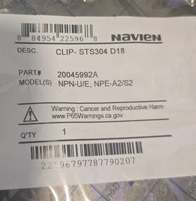 Navien 20045992a Clip -sts304 D18