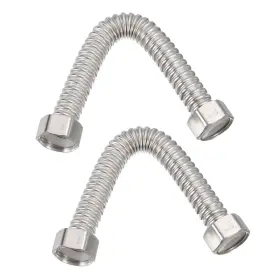 Pta230822tt000647 Patikil G1/2 X 7.87 Inch Flexible Stainless Steel Water Heater Hose 2 Pack D