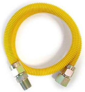 Plumbing Products 313115234254 24 Inch Tankless Water Heater Full Port Gas Flexible Line Yellow Epoxy Coated 3/4 Mi