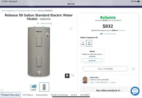 6-50eors110 Reliance 6-30-emhbs Water Heater 50gal 4500w Electric Brand New Obo Make Offers