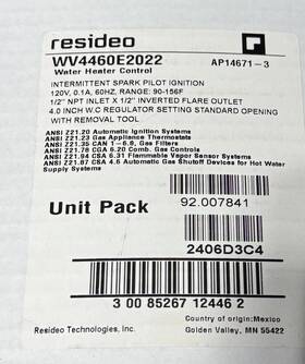 Resideo 14671-4 Natural Gas Water Heater Control Mfr Part #ap14671-4