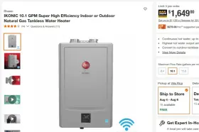 Rheem 662021533884 10.1 Gpm Super High Efficiency Indoor Outdoor Natural Gas Tankless Water