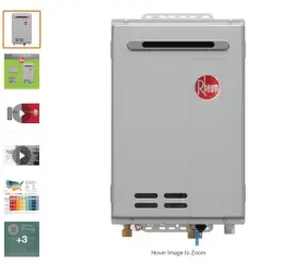 Rheem 662021563942 Tankless Water Heater Performance Plus 7.0 Gpm Outdoor Liquid Propane