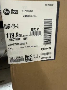 Es120-36-g Rheem Es120-27-g Ruud Electric Water Heater 120 Gallon 3 Phase #es120-36-g New Factory Box