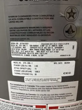 G76-200-1 Rheem 76gal Universal Heavy Duty Commercial Ng Water Heater
